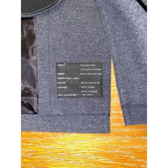 DKNY Mens Gray Wool Blend Button-Front Overcoat - Picture 9 of 9